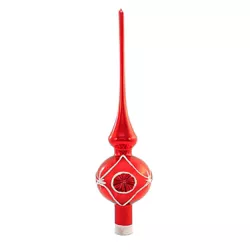 Sbk Gifts Holiday 13.0" Radiant Red Stardust Finial Feather Tree Topper Reflector  -  Tree Toppers