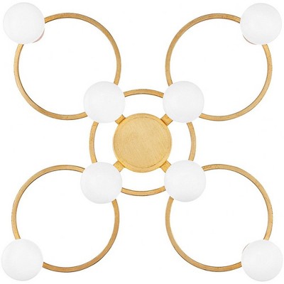 Hope 8-Light Gold Leaf Globe Flush Mount with Glass Accents
