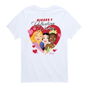 Girls' - Disney Princess - Kisses and Valentine Wishes Short Sleeve Graphic T-Shirt - 1 of 4