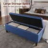 Storage Ottoman Bench, 51-Inch 30 Gallons Large Faux Leather Bench - 3 of 4