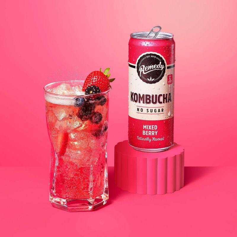 Remedy Mixed Berry Kombucha - 4pk/11.2 fl oz Cans, 3 of 10