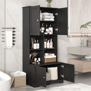 67" Tall Bathroom Storage Cabinet, Freestanding Floor Storage Cabinet with Adjustable Shelves, Kitchen Pantry Cabinet For Bathroom Living Room - 1 of 4