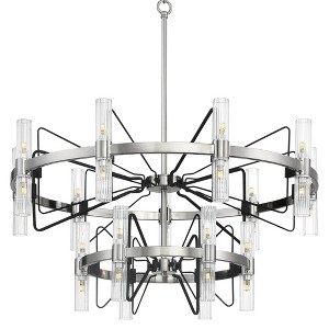 George Kovacs Mass Transit 35" Wide Brushed Nickel 30-Light LED Pendant - 1 of 1