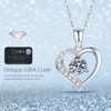 Moissanite Necklace for Women, 1 Carat Heart Moissanite Pendant with 925 Sterling Silver Necklace for Wife, Mom, Girlfriend Jewelry Gifts - 4 of 4