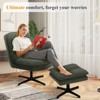 Swivel Accent Chair with Ottoman, Modern Criss-Cross Legs Living Room Chair for Home- Green - 2 of 4