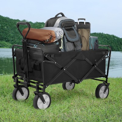 Black Heavy Duty Collapsible Folding Garden Wagon Cart