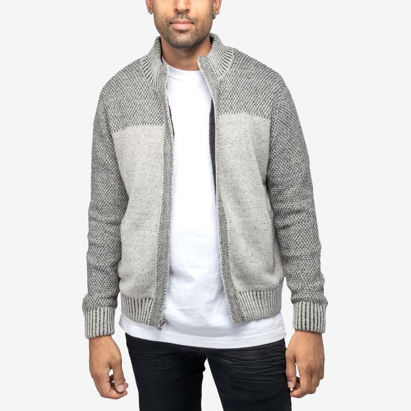 X RAY Men's Color Blocked Full-Zip High Neck Sweater Jacket, 1 of 7