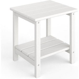 Adirondack Outdoor Side Table 18 x 15 inch, HDPE 2-Tier Patio Side Tables for Outside - 1 of 4