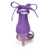 Allegra K Women's Kitten Heel Open Top Lace-Up Sandals - 3 of 4