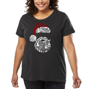 LA Pop Art Santa Pics - Women's Word Art T-Shirt - 1 of 4