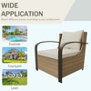 YARDSIGHT 3-Piece Indoor/Outdoor Patio Conversation Set with 2 Armchairs and 1 Wicker Side Table, Wood-Look Metal Tabletop and Olefin Cushions - 4 of 4