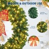 homfan Pre-Lit Christmas Wreath with Bow, Winter Artificial Wreath with Lighted Bow, Xmas Decoration for Indoor - 4 of 4