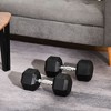 Soozier Hex Rubber Free Weight Dumbbells Set in Pair with Steel Handles 12lbs/Single Hand Weight for Strength Workout Training - 3 of 4