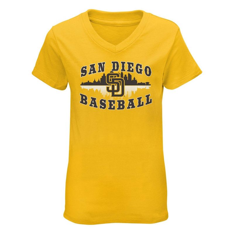 MLB San Diego Padres Girls&#39; V-Neck T-Shirt, 1 of 2