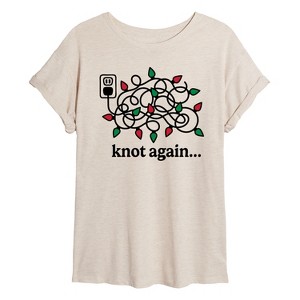 Women's - Instant Message - Knot Again Lights Oversized Graphic T-Shirt - 1 of 4