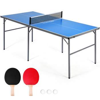 Costway 6’x3’ Portable Tennis Ping Pong Folding Table w/Accessories Indoor Outdoor Game