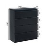 4 Drawer Particle Board Dresser,Modern Handle-Free Storage Chest for Bedroom or Living Room,Versatile Vertical Dresser Organizer-Cuddlewood - 4 of 4