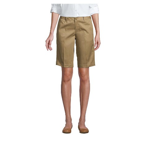 Lands' End School Uniform Women's Plain Front Blend Chino Shorts - 6 ...