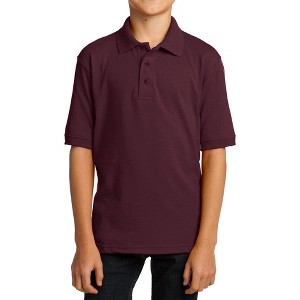 Mafoose Youth Casual Short Sleeve Core Blend Jersey Knit Collar Polo T-shirt - 1 of 4