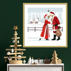 Amanti Art 25"x25" Christmas Love I by Grace Popp Wood Framed Wall Art Print - 1 of 4