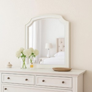 Royal Hampton Dresser Mirror, Beveled Glass, Classic Antique White Solid Wood, 40x42 - 1 of 4