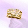 Ross-Simons 0.33 ct. t.w. Baguette and Round Diamond Multi-Row Ring in 18kt Gold Over Sterling - 4 of 4