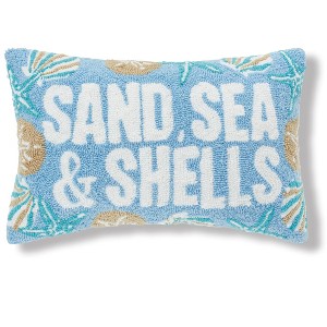 C&F Home Sea Sand & Shells Hooked Throw Pillow - 1 of 4