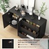 Modern Sideboard Buffet Cabinet with 3 Drawers and Doors, Large Kitchen Coffee Bar with Adjustable Shelves for Dining Room Storage - 4 of 4