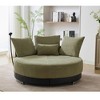 52.75'' Polyester Oversized Round Swivel Chair with Adjustable Phone Stand, Throw Pillows and Rotating Pulley - 3 of 4