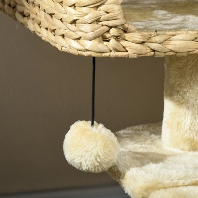 Beige Sisal Cat Tree with Condo and Hammock