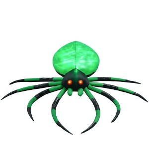 SEVOBAL Inflatable Holiday Decorations 6 Inch Halloween Vividly Spider Patio Decoration for Garden, Lawn, Halloween Party, Green, 7.9"*7.9"*4.7" - 1 of 4