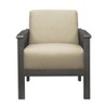 CAVINAS Textured Accent Chair with Mid-Height Backrest and Rubberwood Frame,Upholstered Living Room Chair,Reading Chairs for Living Room - 4 of 4