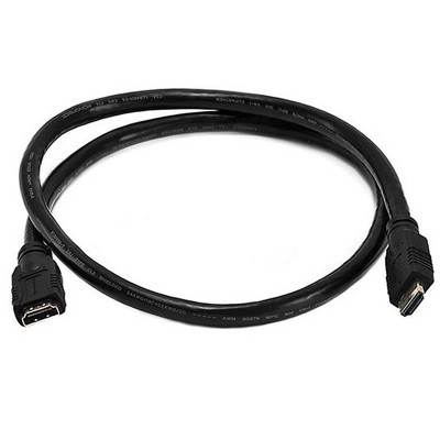 Monoprice Premium High Speed HDMI Cable - 3 Feet - Black | 24AWG,4K @ 24Hz, 10.2Gbps, CL2 Male to Female Extension - Commercial Series