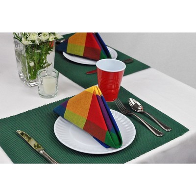 Set of 6 Nautical Ribbed Placemat Blue - Design Imports