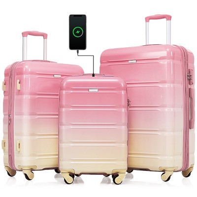 Lightweight Spinner Luggage Set with USB Charger and TSA Lock for Travel and Business 20" 24" 28" Inch - Cuddlewood