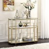 24/7 Shop At Home Invergarry Mirrored and Tempered Glass Sofa Table Gold - 4 of 4