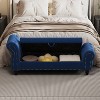 LOVMOR 64.5"Modern Velvet Storage Ottoman Bench,Nails Tufted Upholstered Storage Ottoman for Bedroom, Living Room, Entryway - 2 of 4