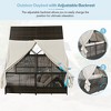 Outdoor Patio Rattan Daybed Sunbed with Triangle Tent, Adjustable Backrest, and Curtains - 3 of 4