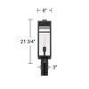John Timberland San Lucas 21 3/4" High Modern Outdoor Post Light Fixture Pole Porch House Exterior Weatherproof Sand Black Metal Clear Glass Shade - 4 of 4