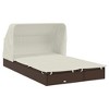 vidaXL 2-Person Outdoor Sunbed with Foldable Roof - Brown Poly Rattan PE Adjustable Patio Daybed for Garden/Poolside/Deck/Balcony - 83.9"x46.5"x38.2" - 4 of 4