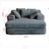 Vynxaria Oversized Chaise Lounge ¨C Plush Upholstered Sofa Bed with Pillows & Armrests - 4 of 4
