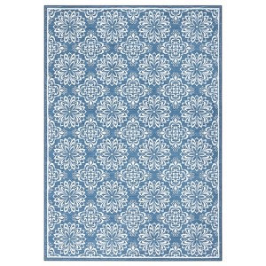 Area Rug Machine Washable Rug Non Slip Non Shedding Large Indoor Carpet Floral Low Pile Foldable Stain Resistant Rugs for Bedroom Living Room - 1 of 4