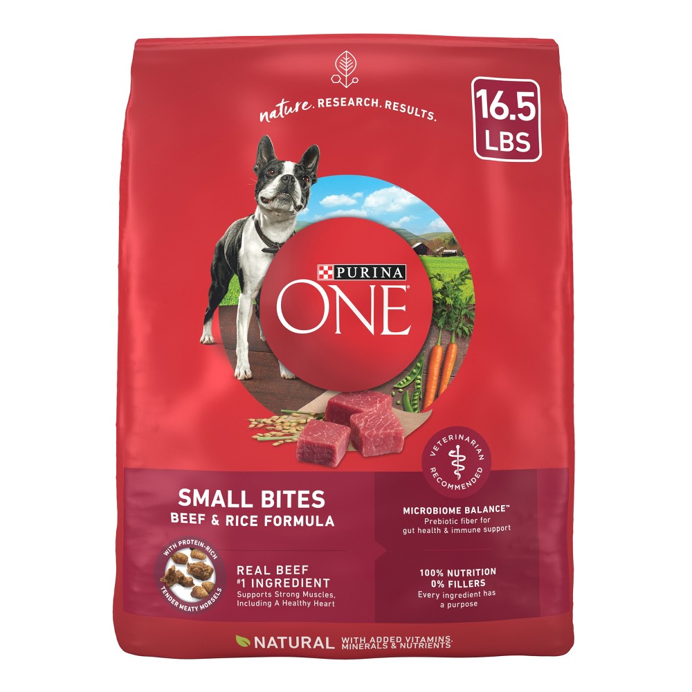Purina ONE SmartBlend Small Bites Beef & Rice Formula Adult Dry Dog Food - 16.5lbs