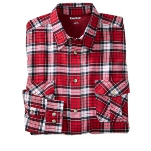 KingSize Signature Plaid Flannel Shirt - 1 of 4