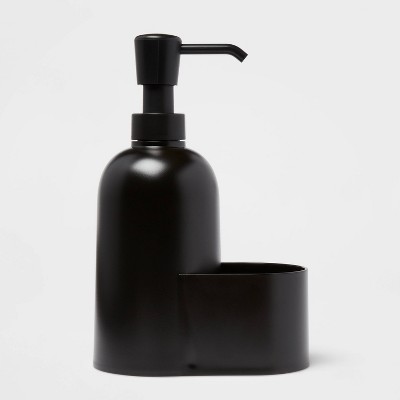 Plastic Soap Dispenser with Sponge Holder Black - Room Essentials™