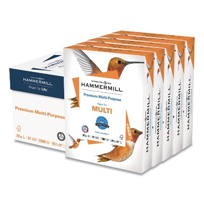 Hammermill Premium Multipurpose Paper 20-lb. 8-1/2 x 11 White 2500/Carton 105910