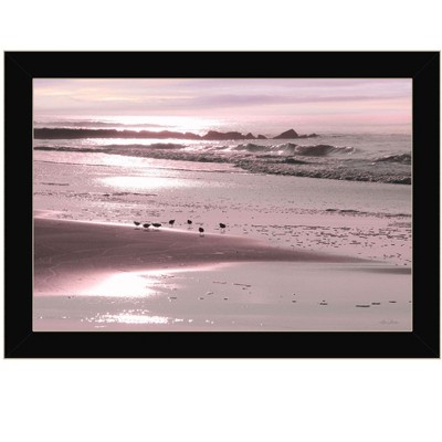 HomeRoots Breakfast On The Beach Black Framed Print Wall Art