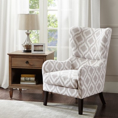 Sapphtopaz Accent Chair Upholstered Swoop Wing Chair for Bedroom with High-Backrest and Birch Legs Armchair Accent Chairs for Living Room
