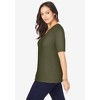 Jessica London Women's Plus Size Stretch Cotton Square Neck Tee - 4 of 4
