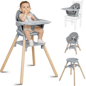 BabyBond Convertible Wooden Baby High Chair - 11 in 1 Design for High Chair, Booster Seat, Toddler Chair - Double Tray, 5-point Harness - 1 of 4